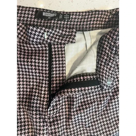 Missguided shorts tall black and pink houndstooth size 4 - Picture 4 of 6